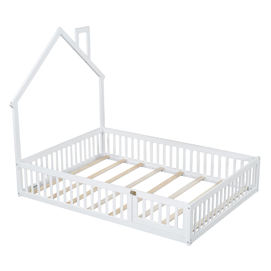 House Platform Bed With Guardrail