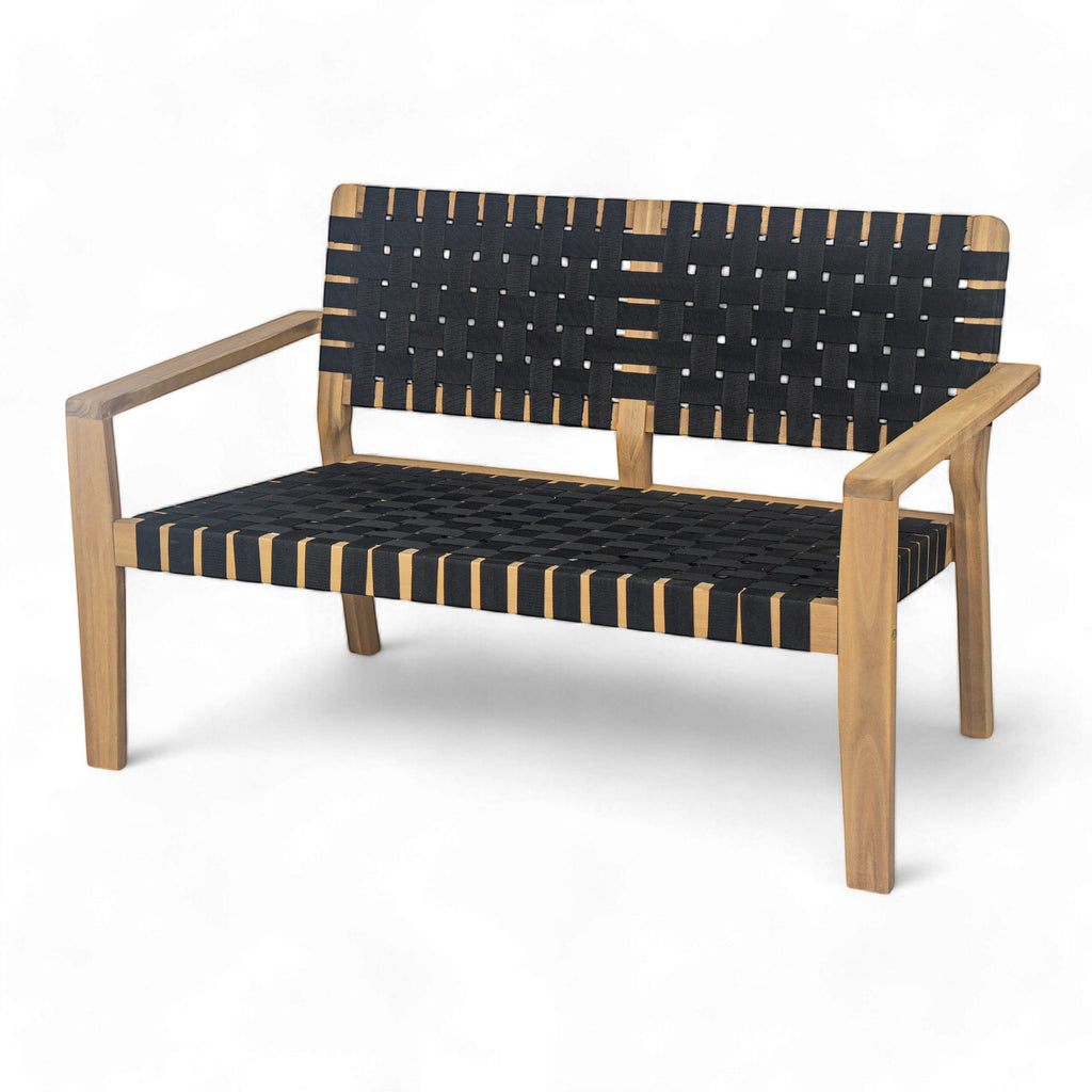 Woven Rope Outdoor Deep Seating Porch Loveseat For Garden