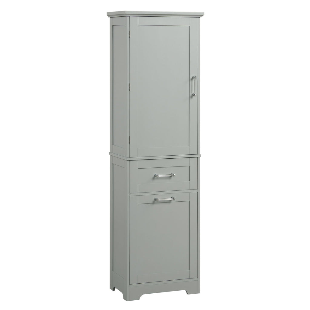 Tall Freestanding Bathroom Storage Cabinet With Adjustable Shelf And 2 Drawers