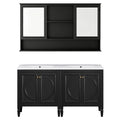 Double Sink Bathroom Vanity Set With Wall Mount Mirror Cabinet