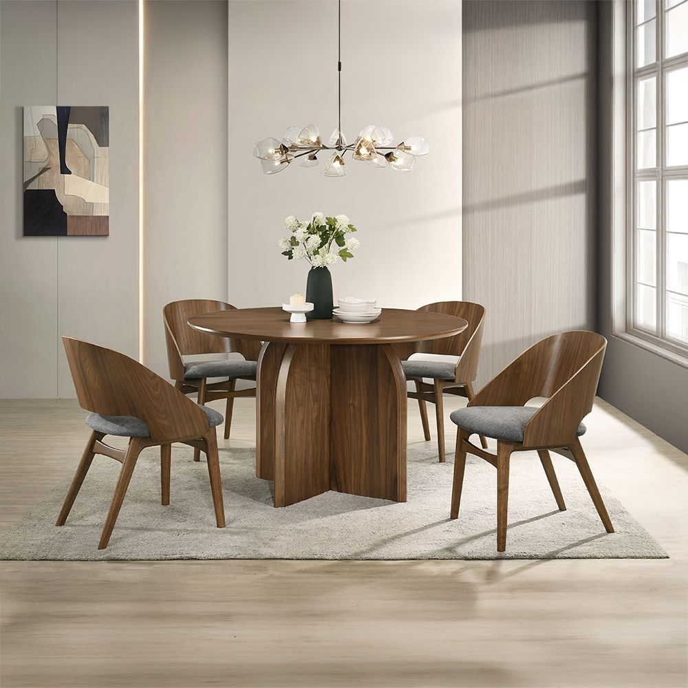 Delmon - Side Chair (Set of 2) - Dark Walnut / Gray