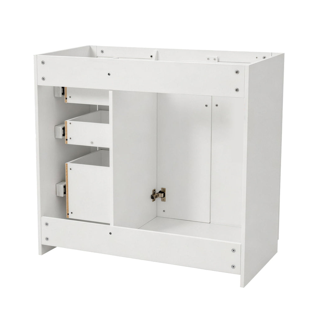 Retro Style Bathroom Vanity, 3 Drawers & Soft Closing Doors