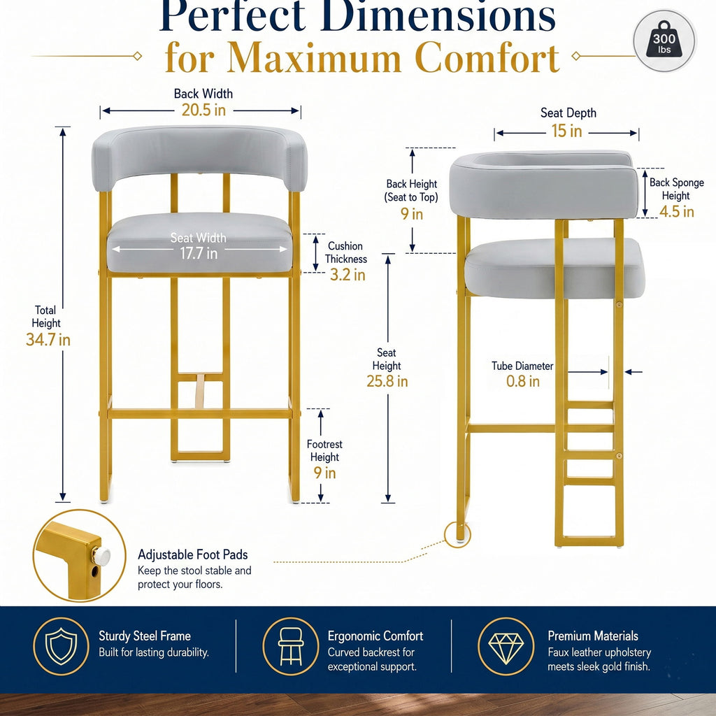 Modern Counter Height Bar Stools With U - Shaped