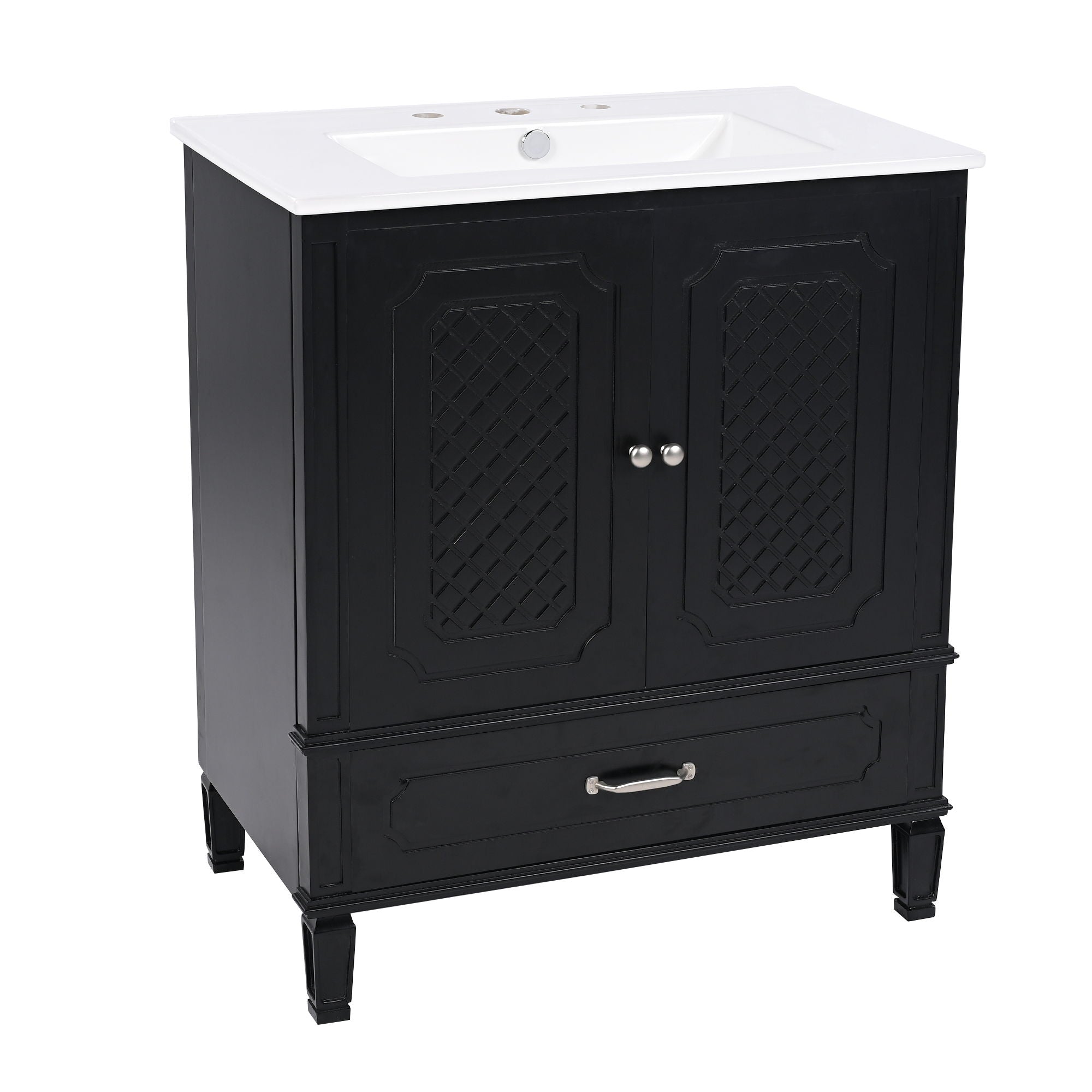 Bathroom Vanity With Sink, Soft Closing Door, Multi Functional Storage