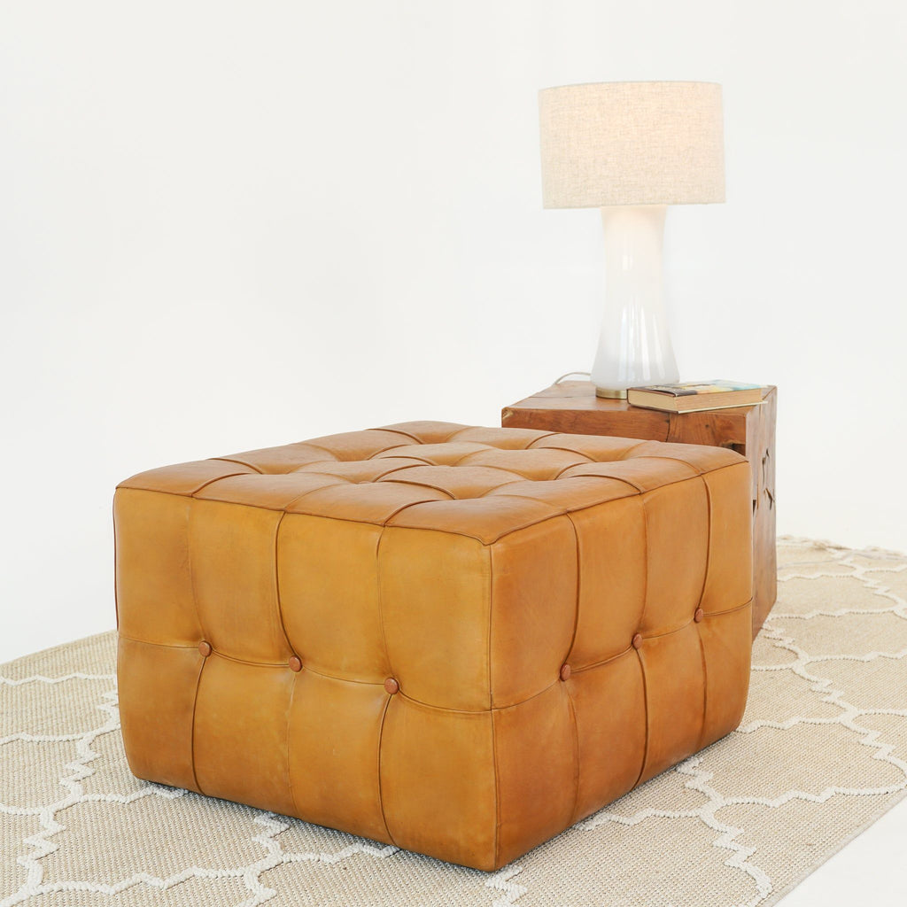 Benjiro - Square Ottoman - Tan