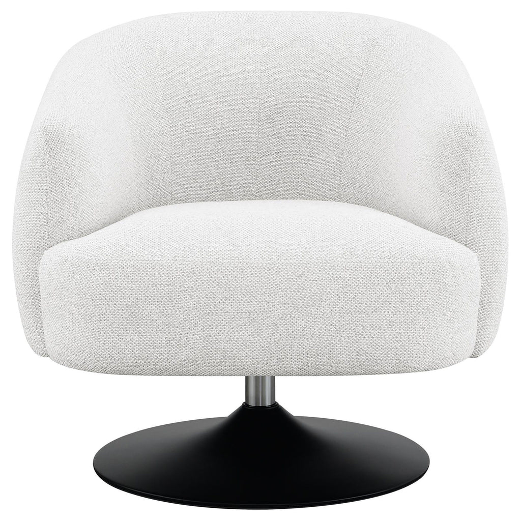Upholstered Swivel Accent Chair, 360 Degree Rotation - Beige