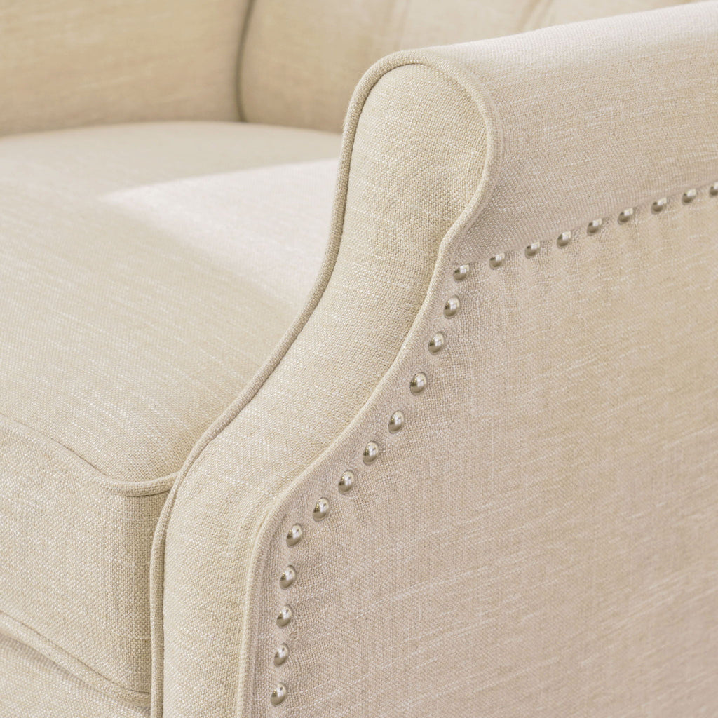 Armchair Recliner With Pushback Mechanism And Wingback Design