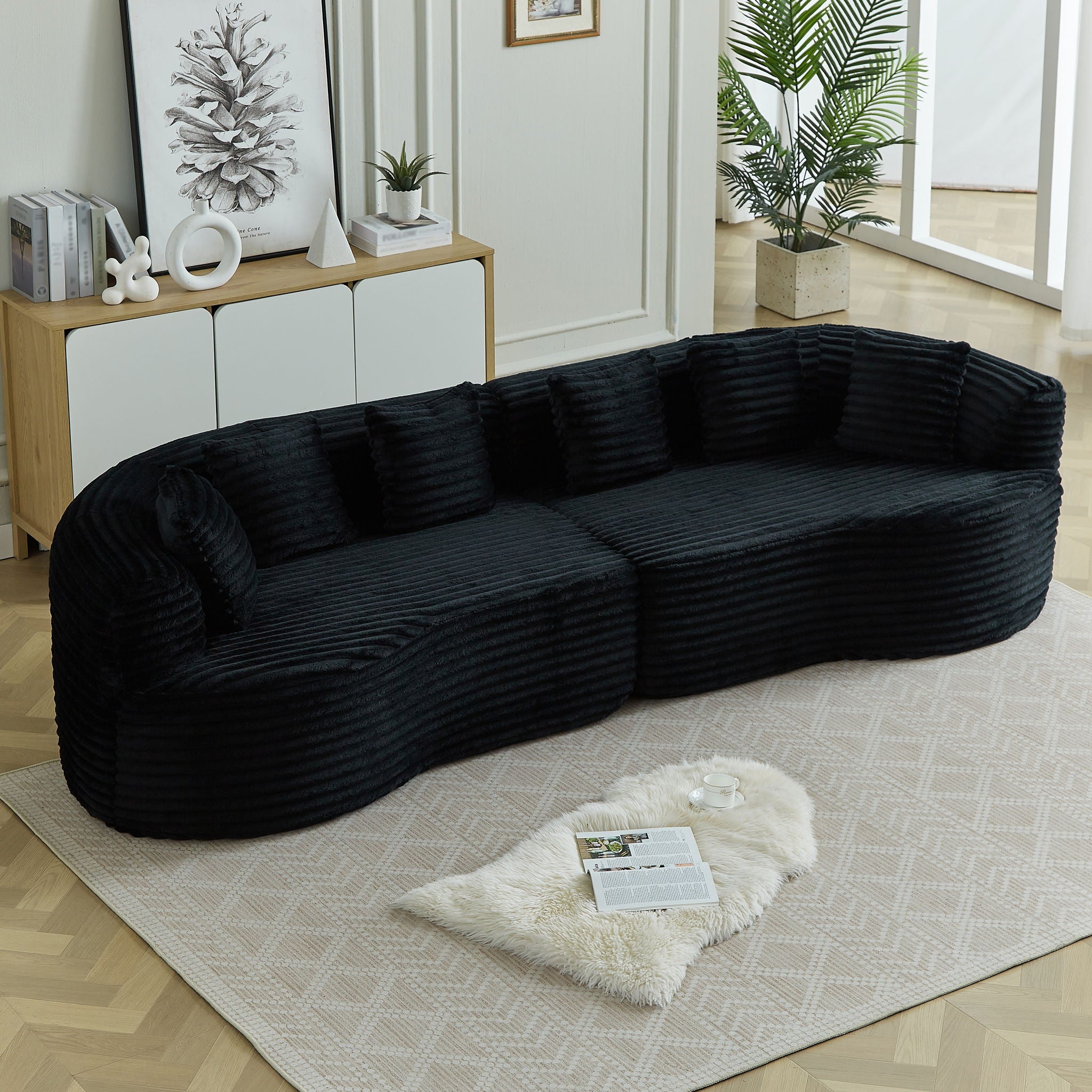 Sectional Sofa, Oversized 4 Seater With Deep Seat Design