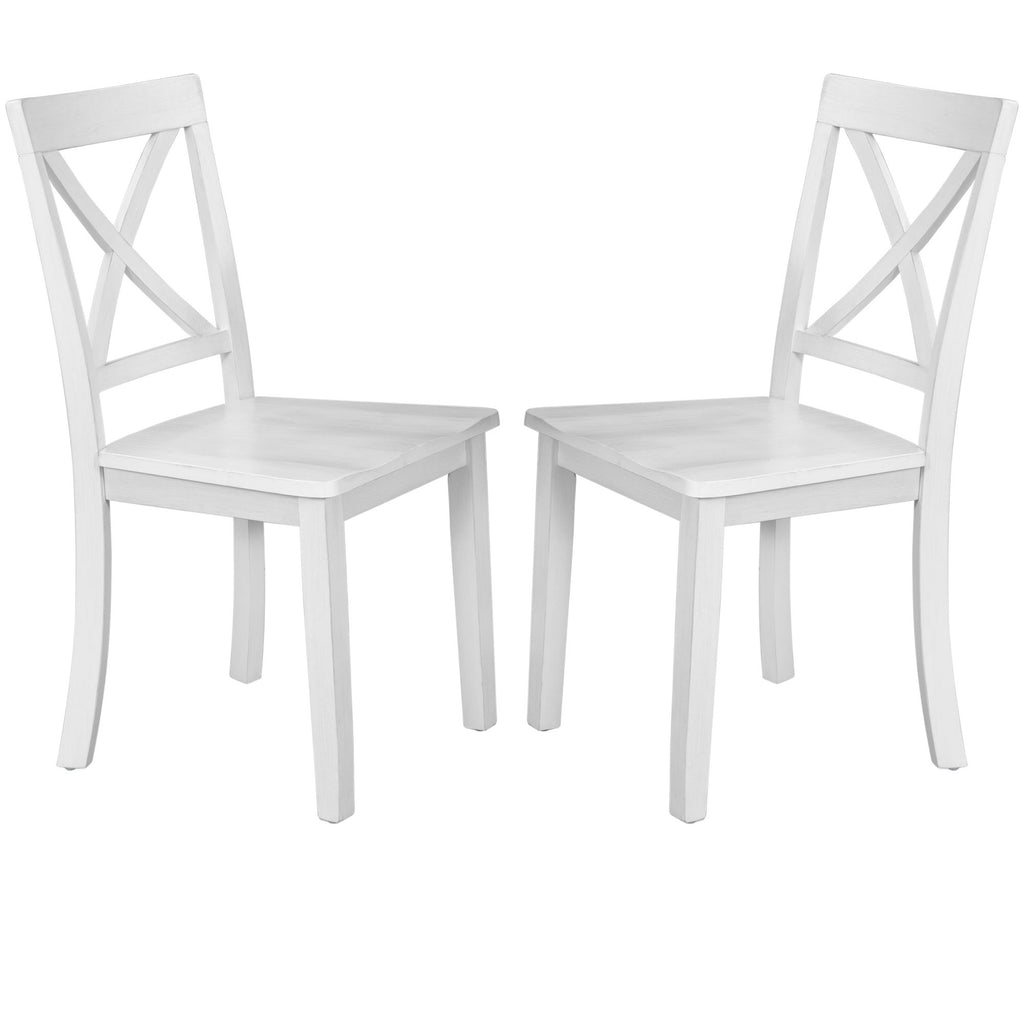 5 Pieces Dining Table And Chairs Set For 4 Persons, Kitchen Room Solid Wood Table With 4 Chairs