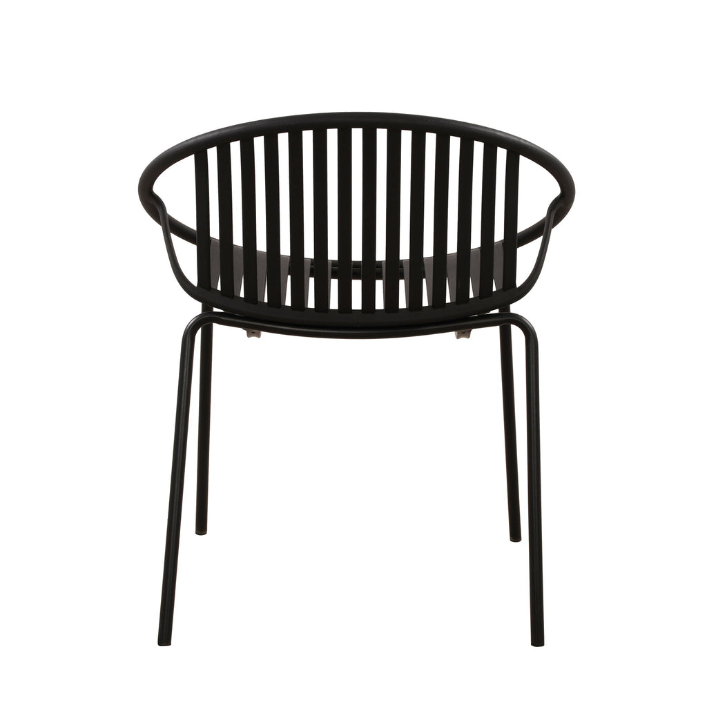 Stackable Outdoor Chairs With Breathable Plastic Backrest (Set of 2)