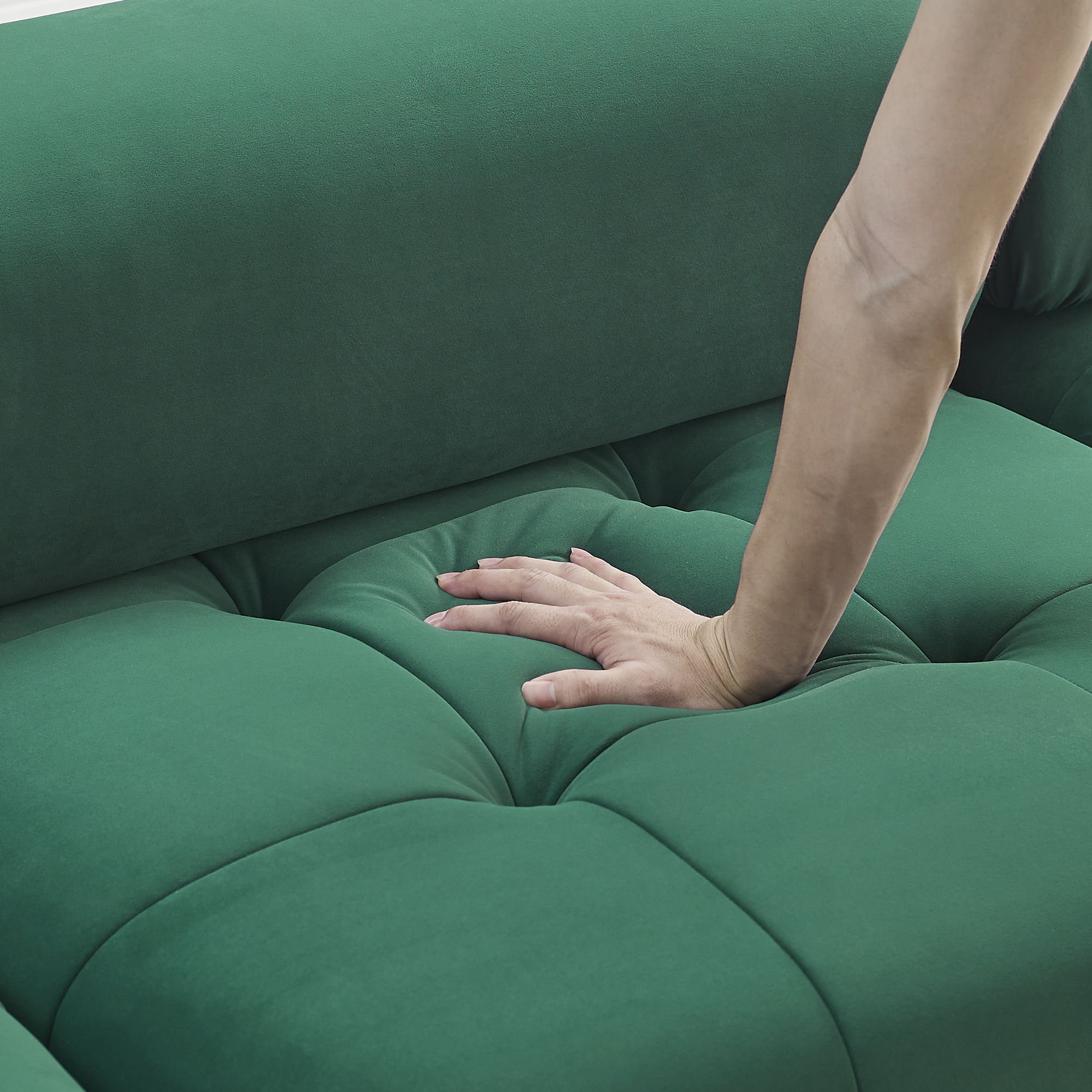 Modular Sectional Sofa, Button Tufted Design With Diy L-Shaped Layout, Reversible Ottoman