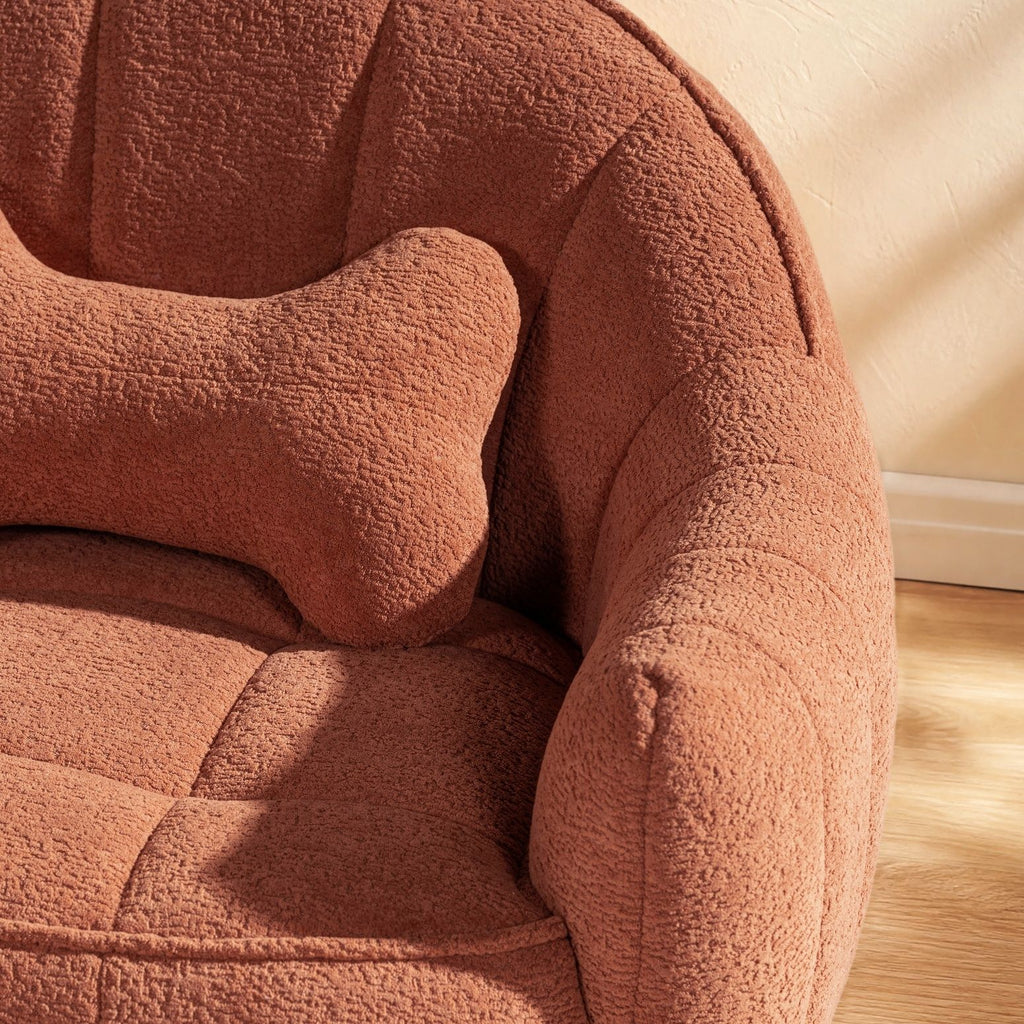 Louie - Dog Sofa Bed With Bone Pillow - Orange