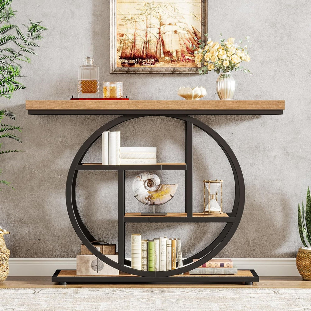 Console Table With 4 Tier Design For Living Hallway