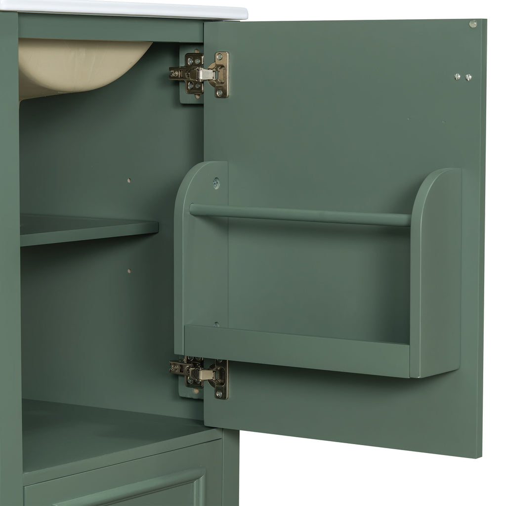 Bathroom Vanity With Sink, Soft Close Door, Adjustable U-Shaped Shelf