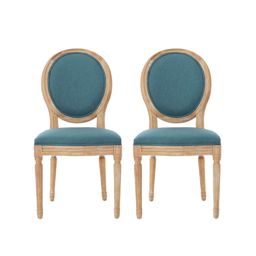 French Country Inspired Dining Chair With Iconic Round Backrest