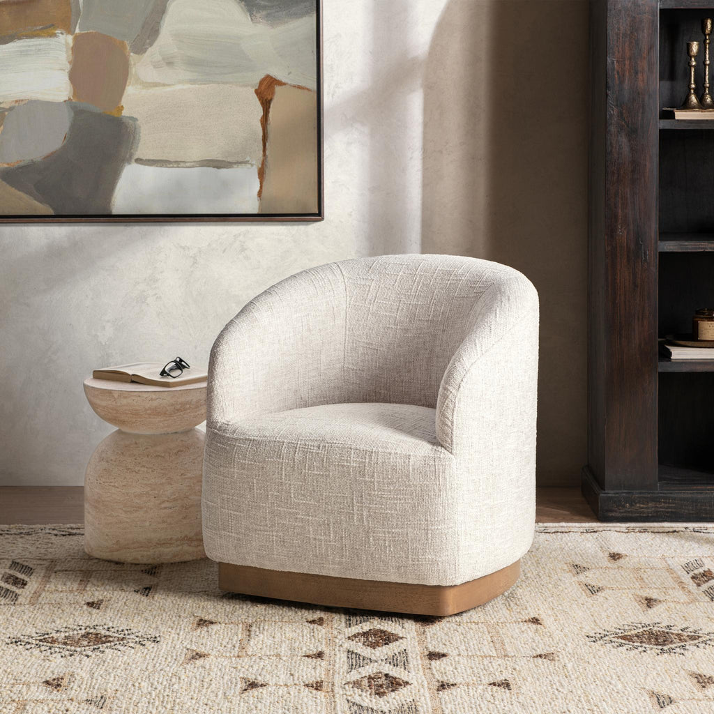 Diah - Swivel Accent Chair - Toasted Linen