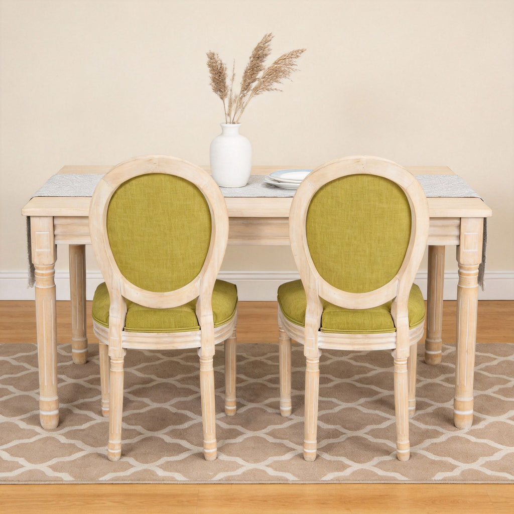 Upholstered With Round Back Dining Chairs (Set of 2)