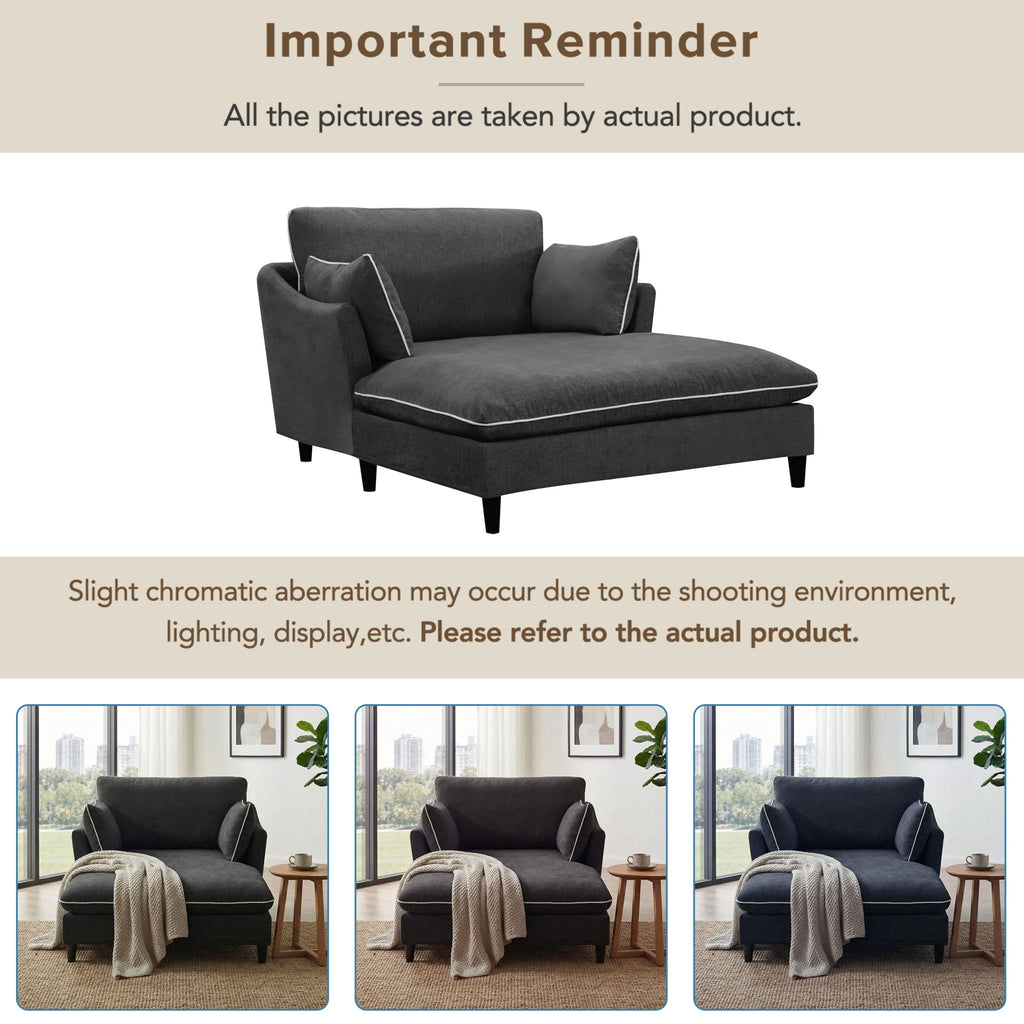Modern Chaise Lounge Couch Sofa Bed With Pillows