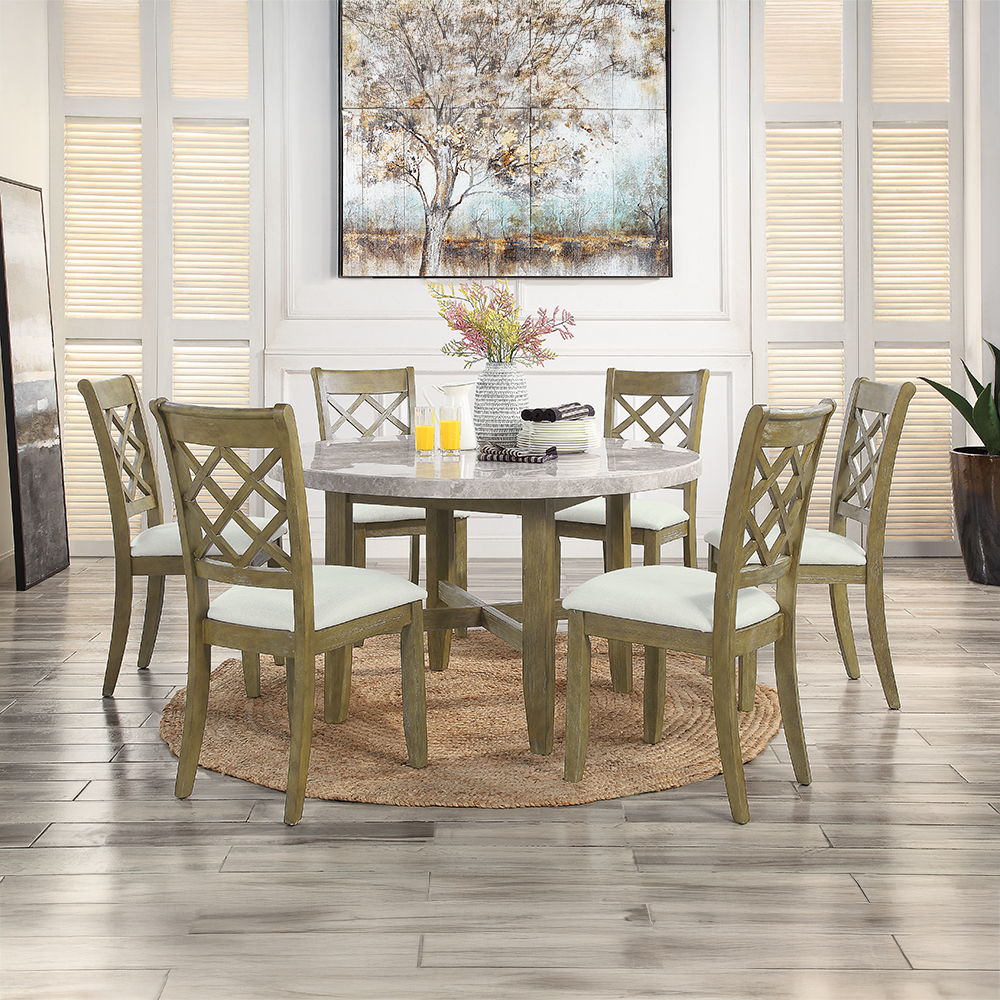 Karsen - Side Chair (Set of 2) - Beige Linen & Rustic Oak