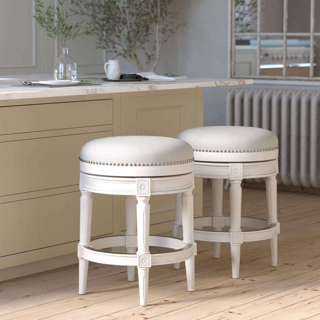 Rustic Elegance Backless Swivel Stool