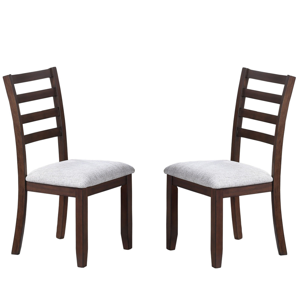 Ladder Back Design Dining Chairs (Set of 2) - Walnut