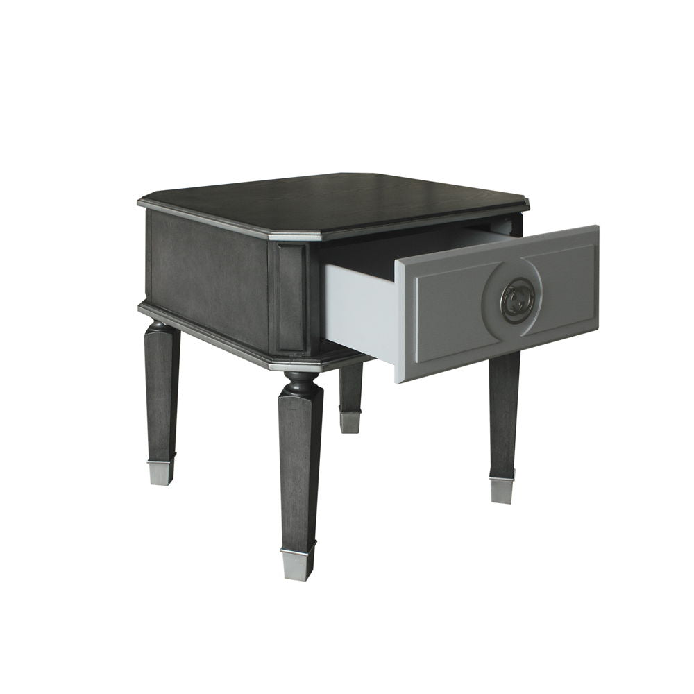 House Beatrice - End Table - Charcoal & Light Gray