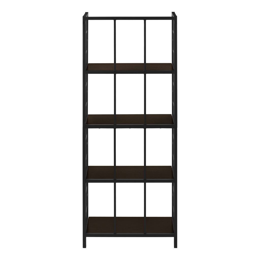 Bookshelf, Bookcase, Etagere, 4 Tier, For Office, Contemporary & Modern - Espresso