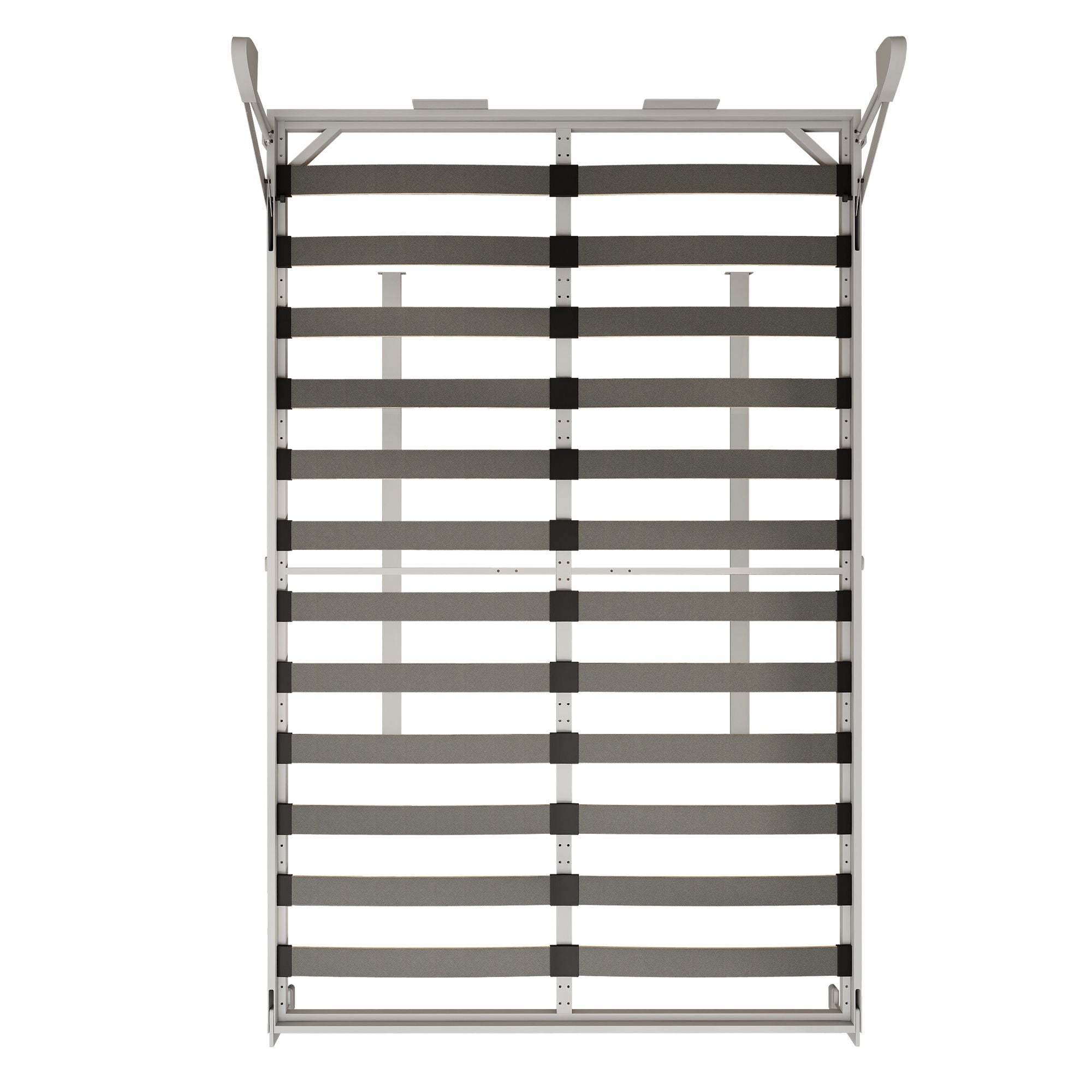 Queen Size Cabinet Wall Bed Mechanism With Desk Panel - Gray