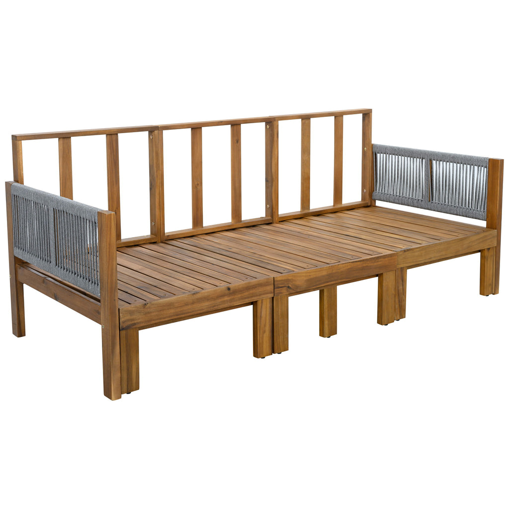 Outdoor Daybed, Patio Sofa Bed, 3 Seat Convertible Sunbed