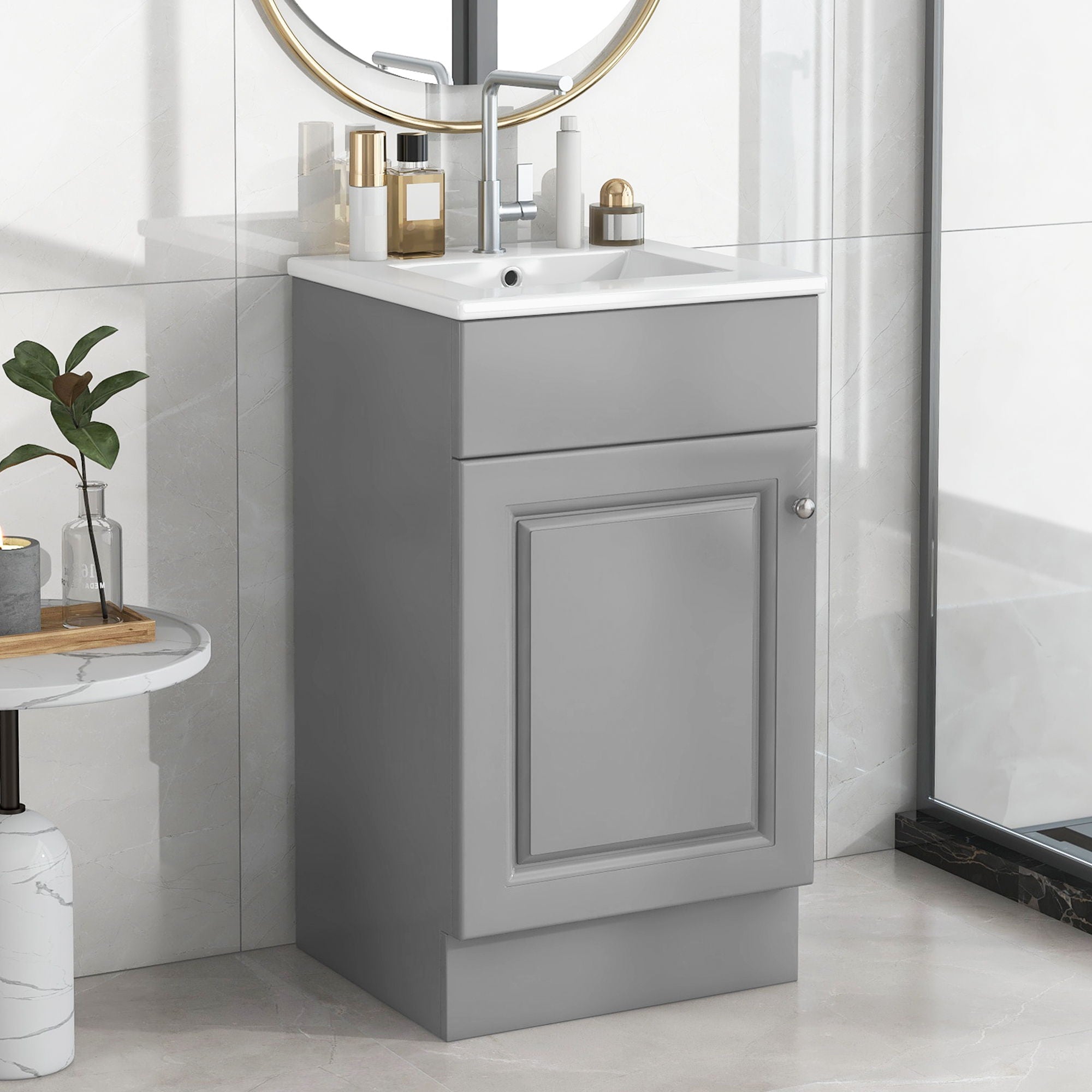 Bathroom Vanity With Sink, Cabinet With Adjustable Shelf