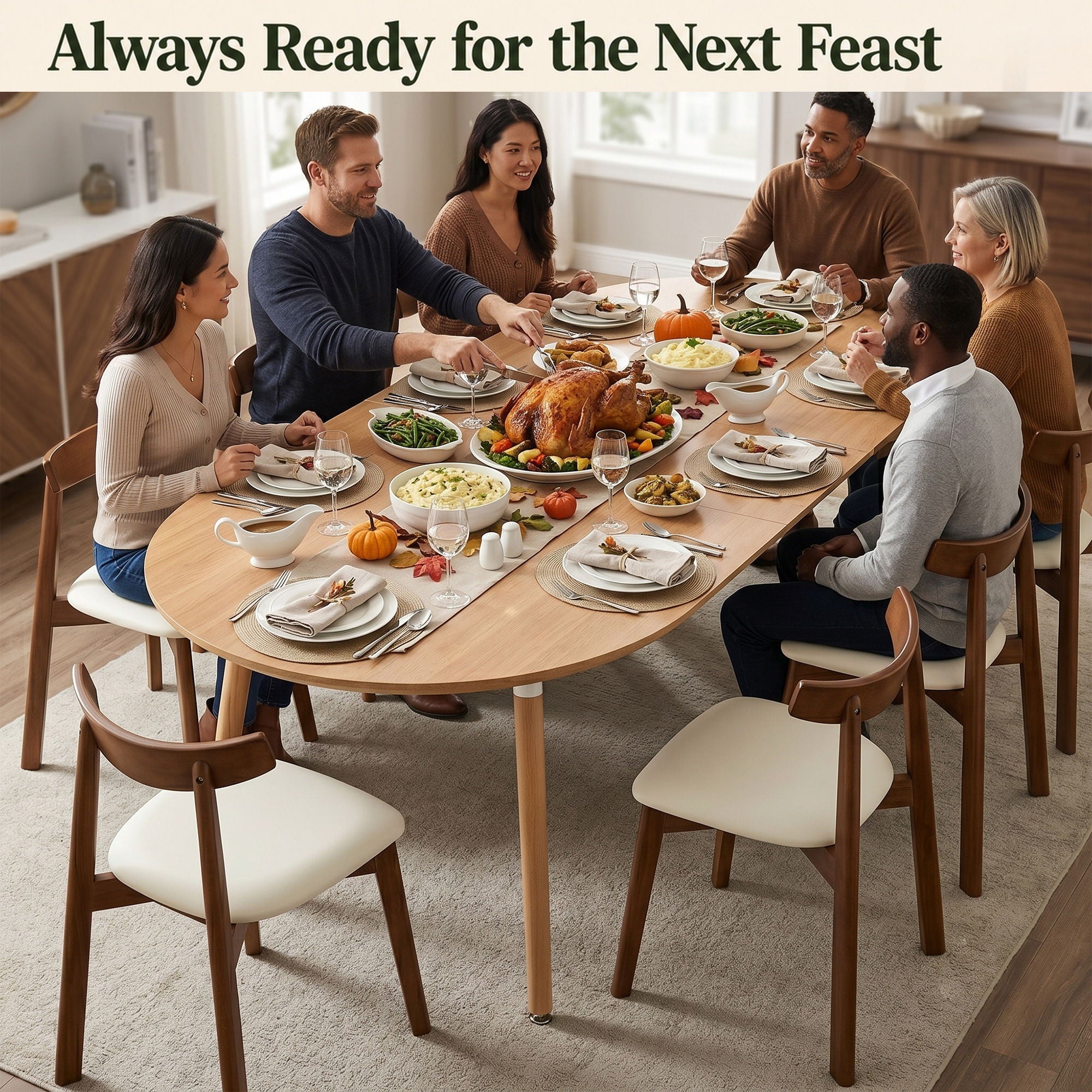 3 In 1 Extendable Dining Table - Wood