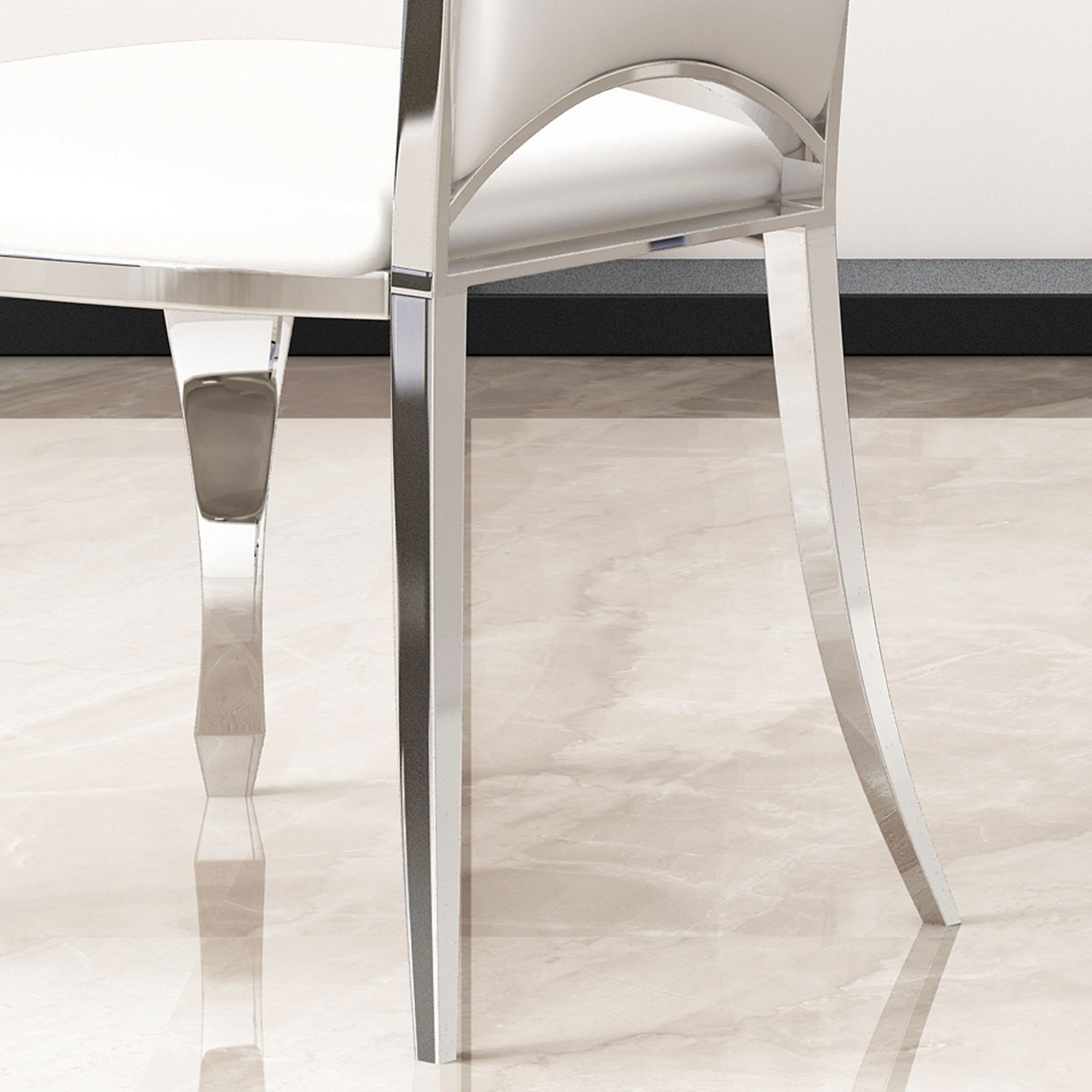 Modern ette Dining Chairs, Unique Backrest Design With Stripe Armless Chair (Set of 2)