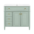 Bathroom Vanity With Sink, 3 Drawers & 2 Soft-Close Doors