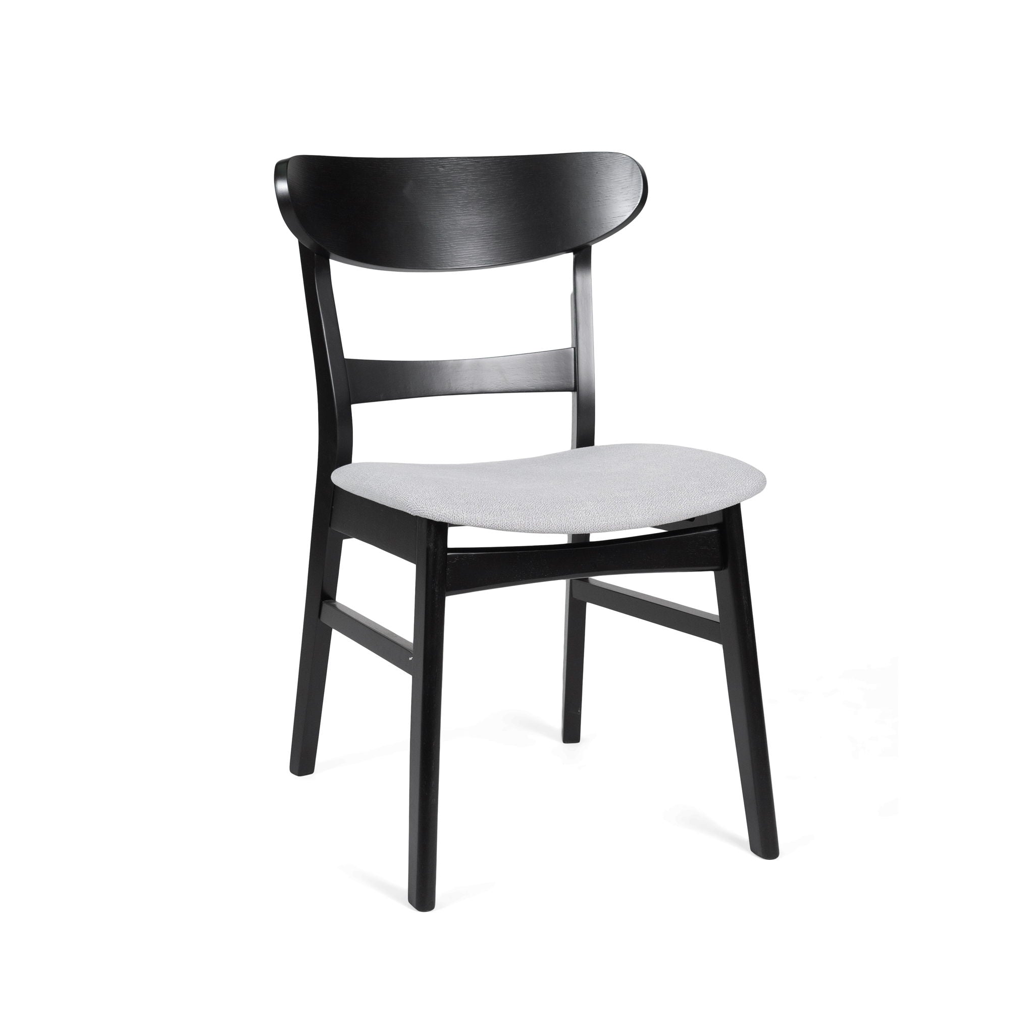 5 Piece Dining Set With 1 Table And 4 Upholstered Chairs - Black / Light Gray