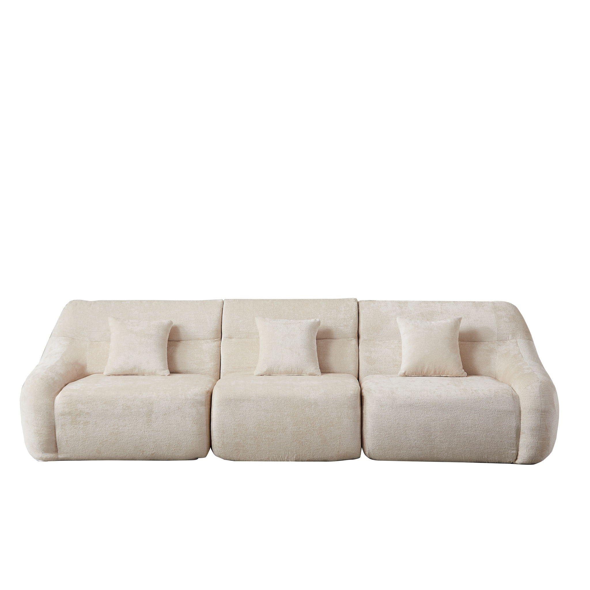 Luxury Curved Corner Sectional Sofa With 4 Pillows