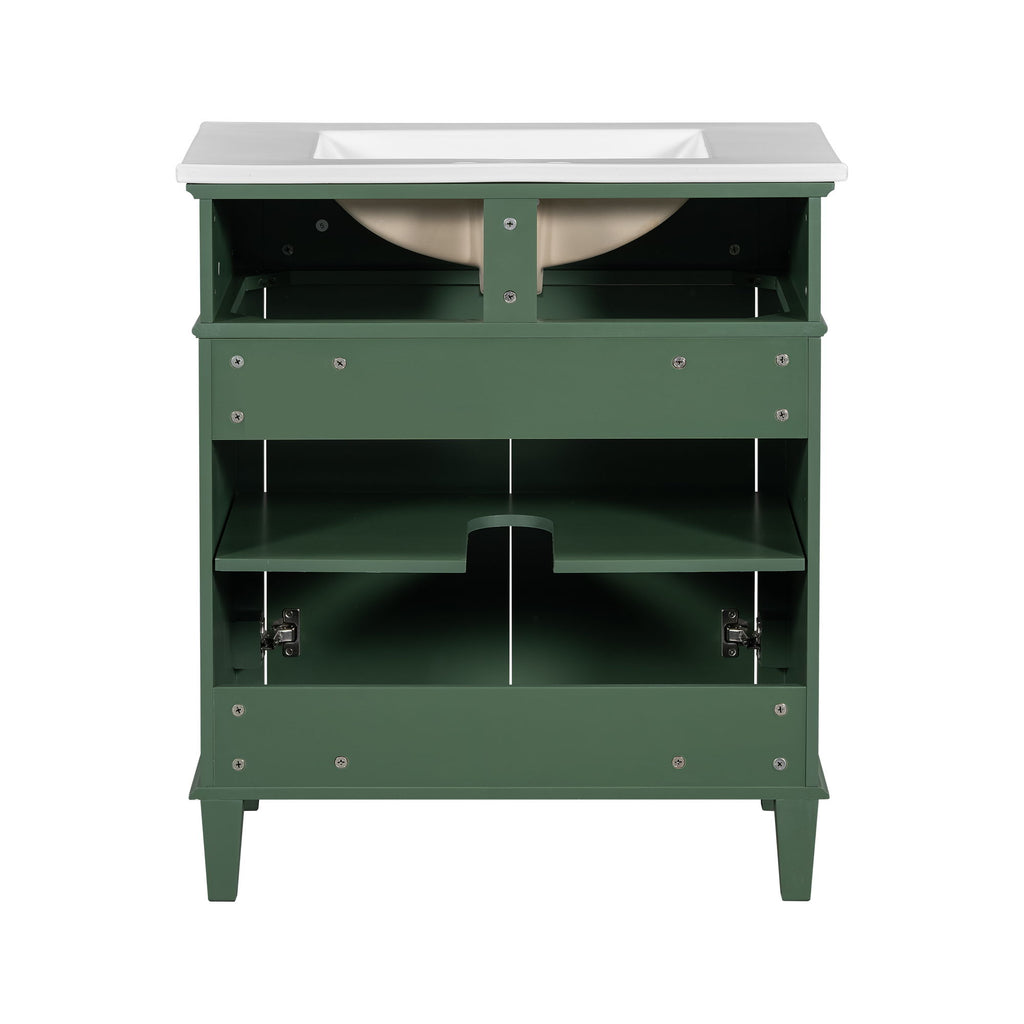 Bathroom Vanity With Ceramic Basin, Soft Close Door And Adjustable Shelves