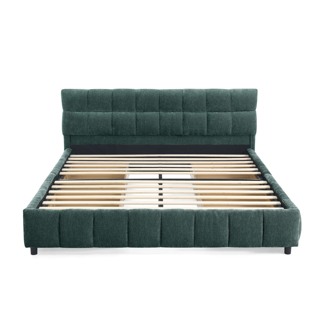 Modern Platform Bed Frame With Thick Fabric