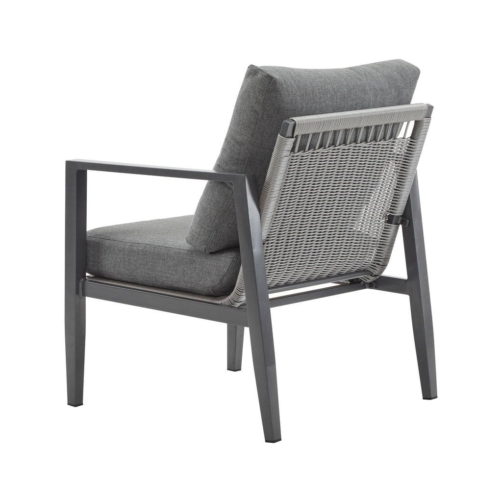 Modern Lounge Chair With Rope Accents And Cushions