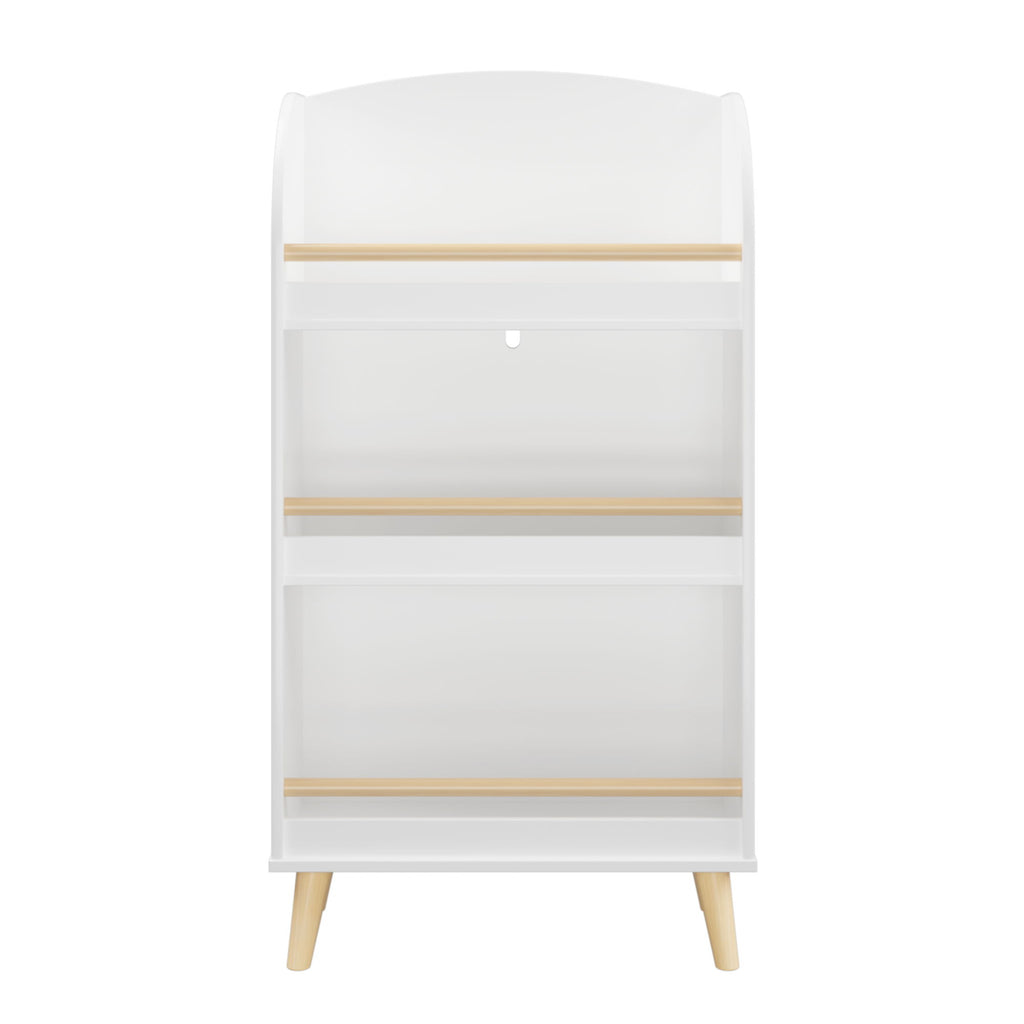 Bookshelf 3 Tier Book Organizer With Toy Storage - White