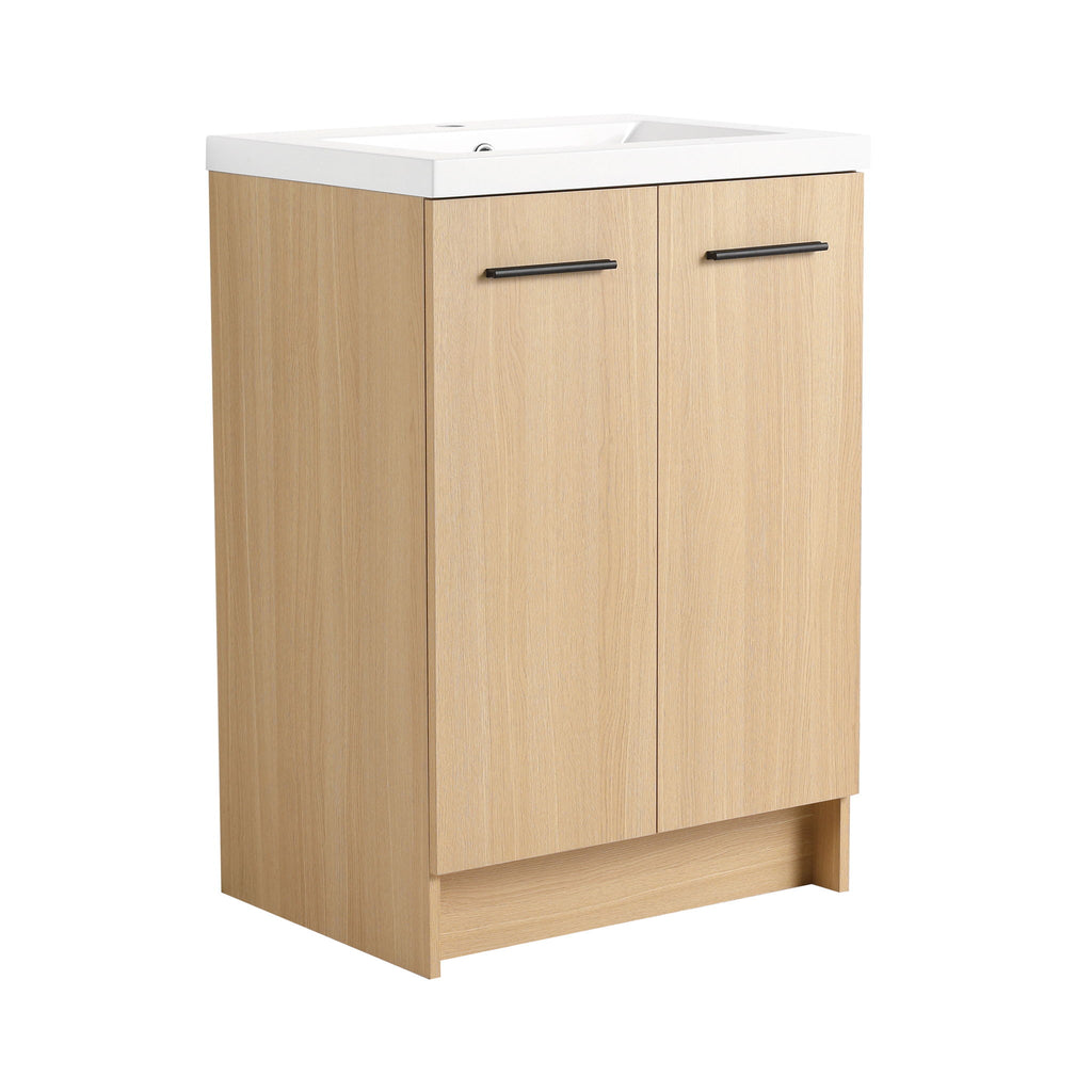 Floating Bathroom Vanity With Sink, Wall Mounted Double Door Storage