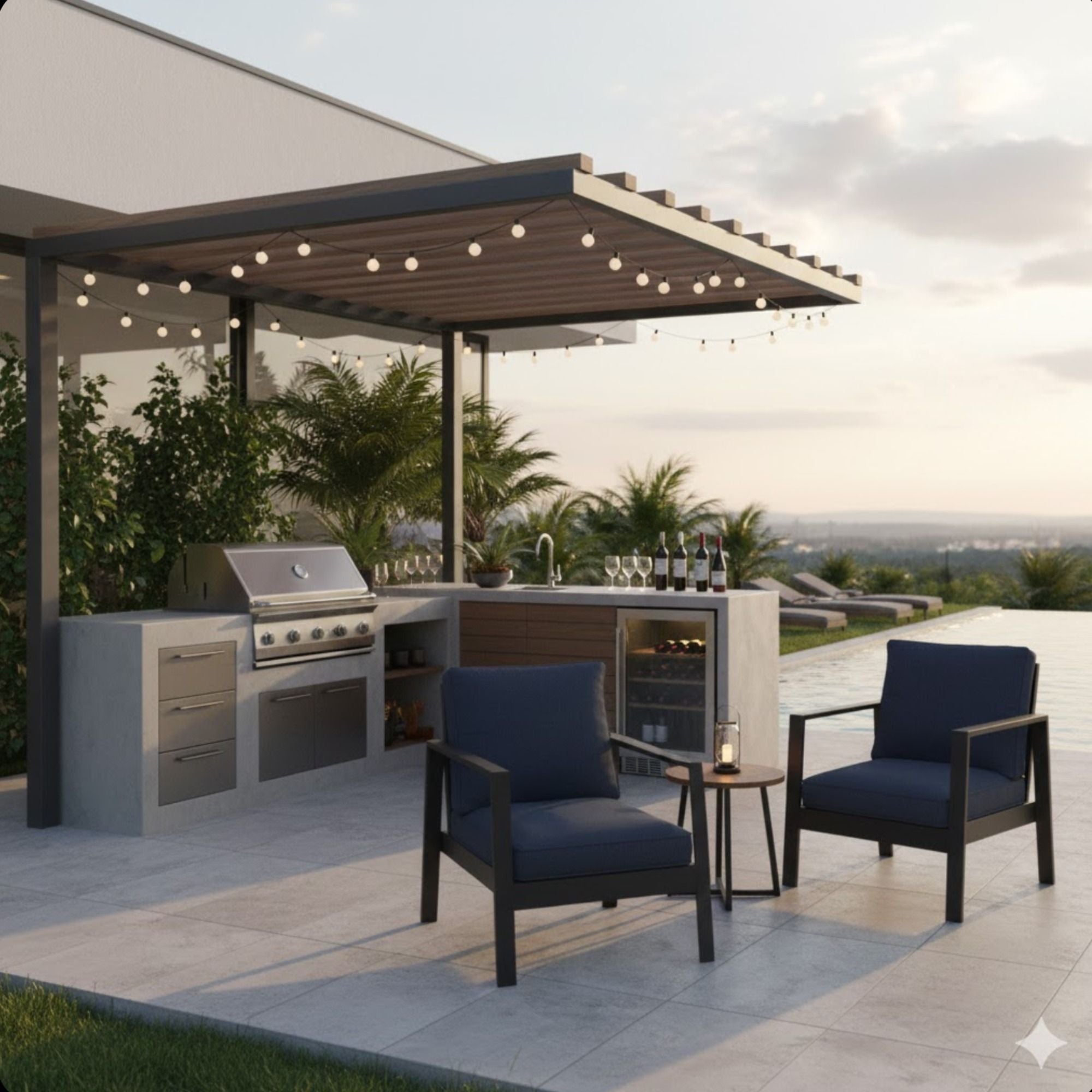 All-Weather Ergonomic Patio Armchairs With Thick Cushions (Set of 2)