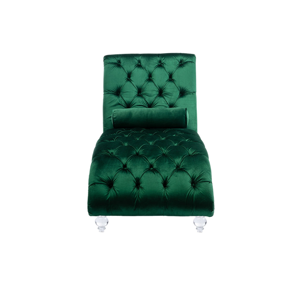 Chaise Lounge Indoor, Button Tufted Upholstered Chaise Lounge Chair With Pillow