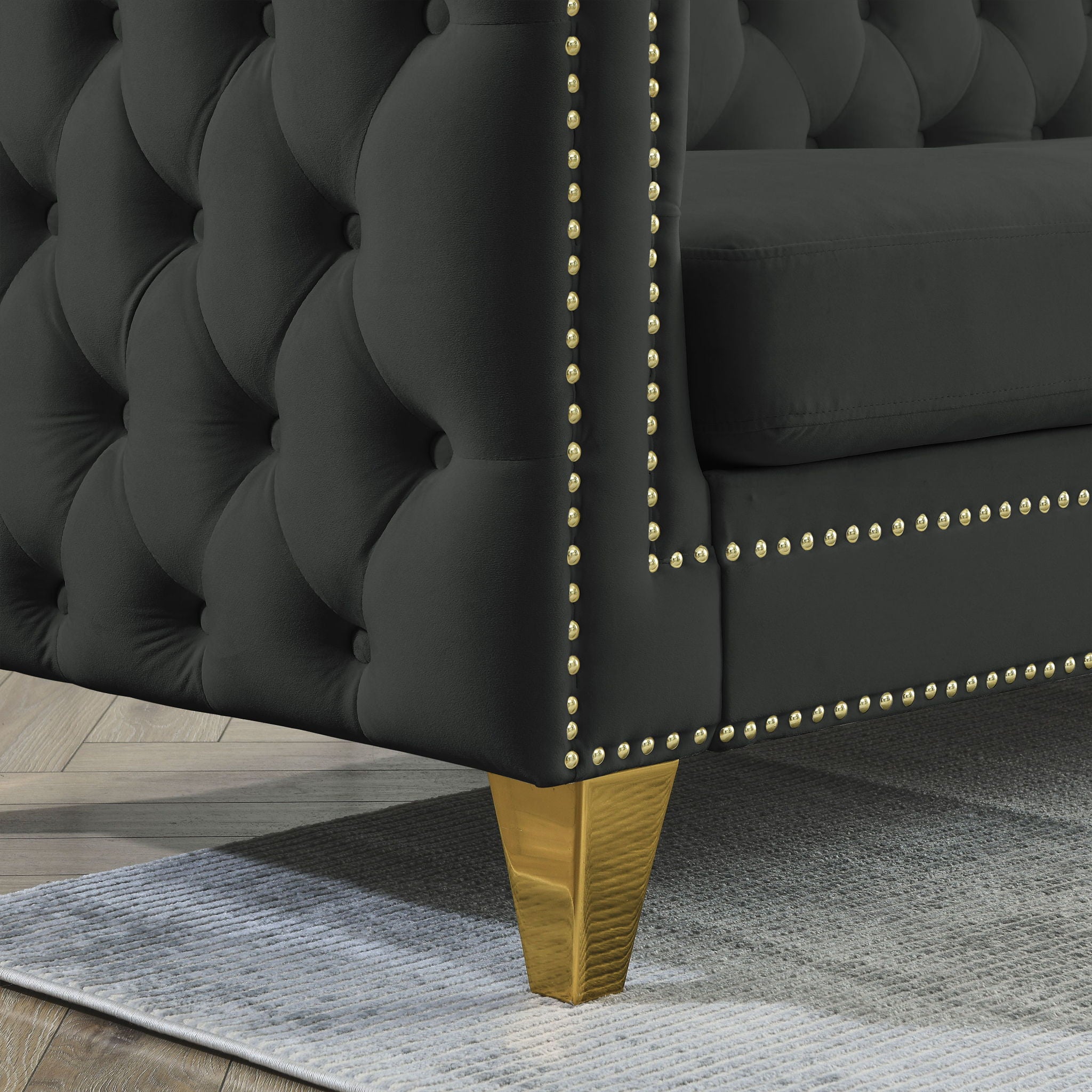Modern Sofa With Button Tufting, Upholstered Couch For Living Room