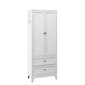 Pantry Cabinet With 2 Drawers, Adjustable Shelves, Freestanding Kitchen Storage Organizer - White
