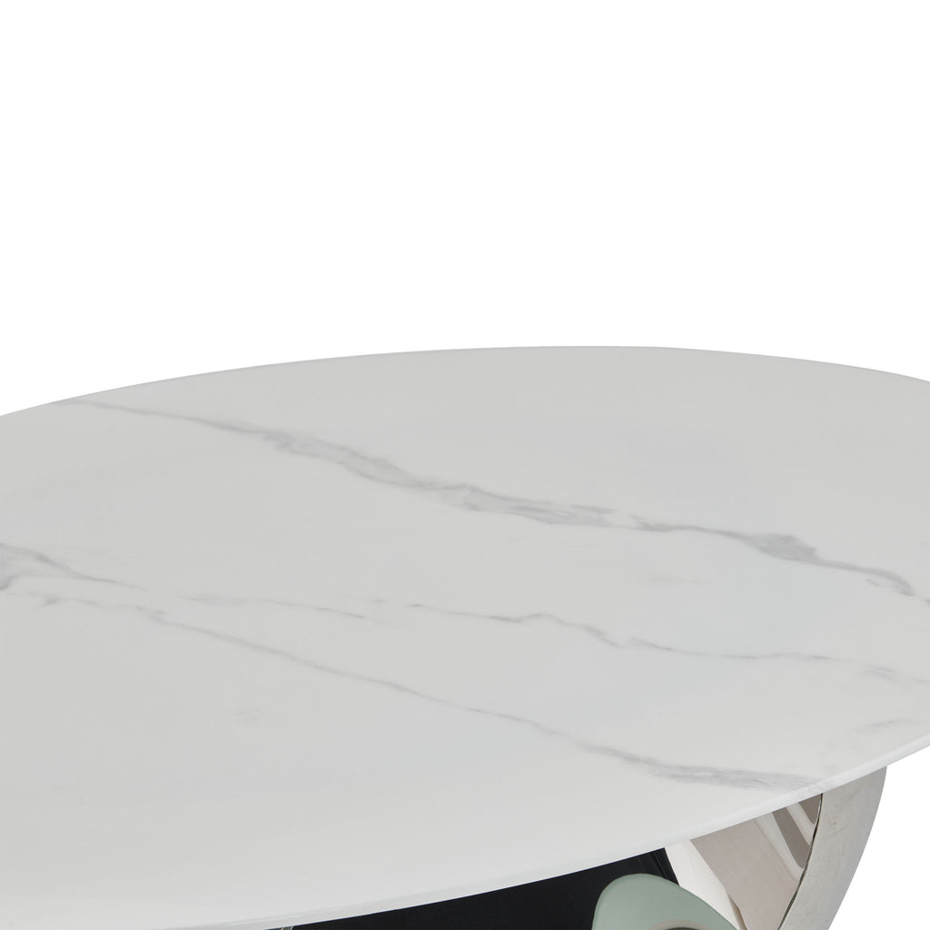 Oval Coffee Table With Geometric Precision