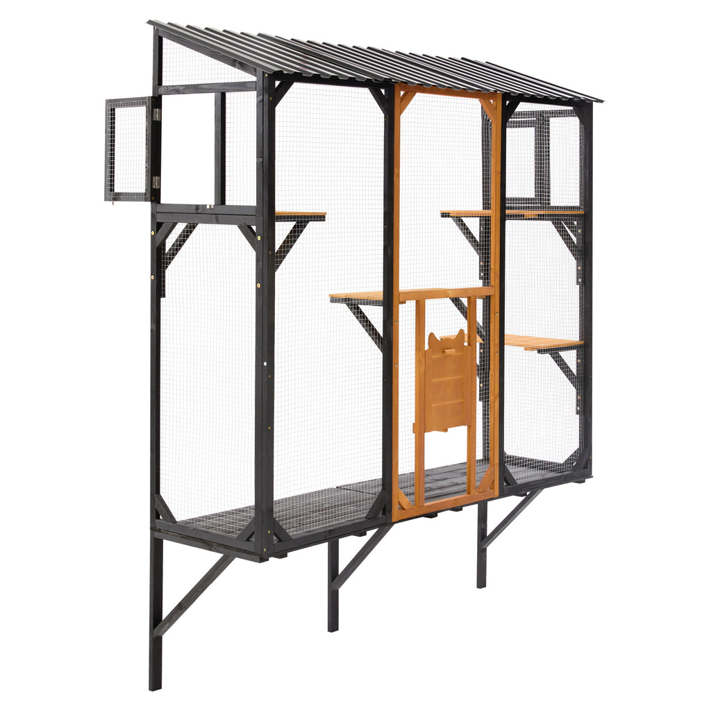 Outdoor Cat Catio With Platforms