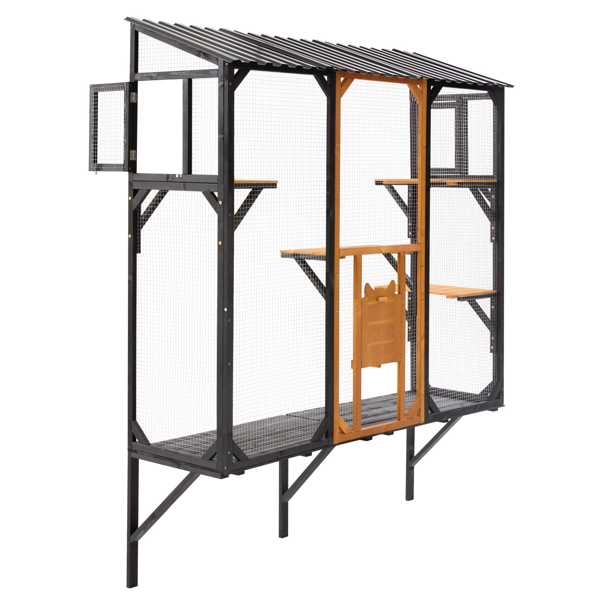 Outdoor Cat Catio With Platforms