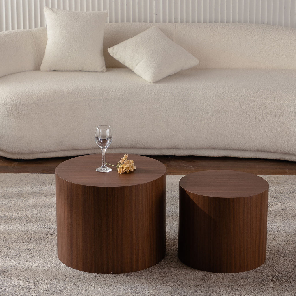 Modern Round Nesting Coffee Table (Set of 2)