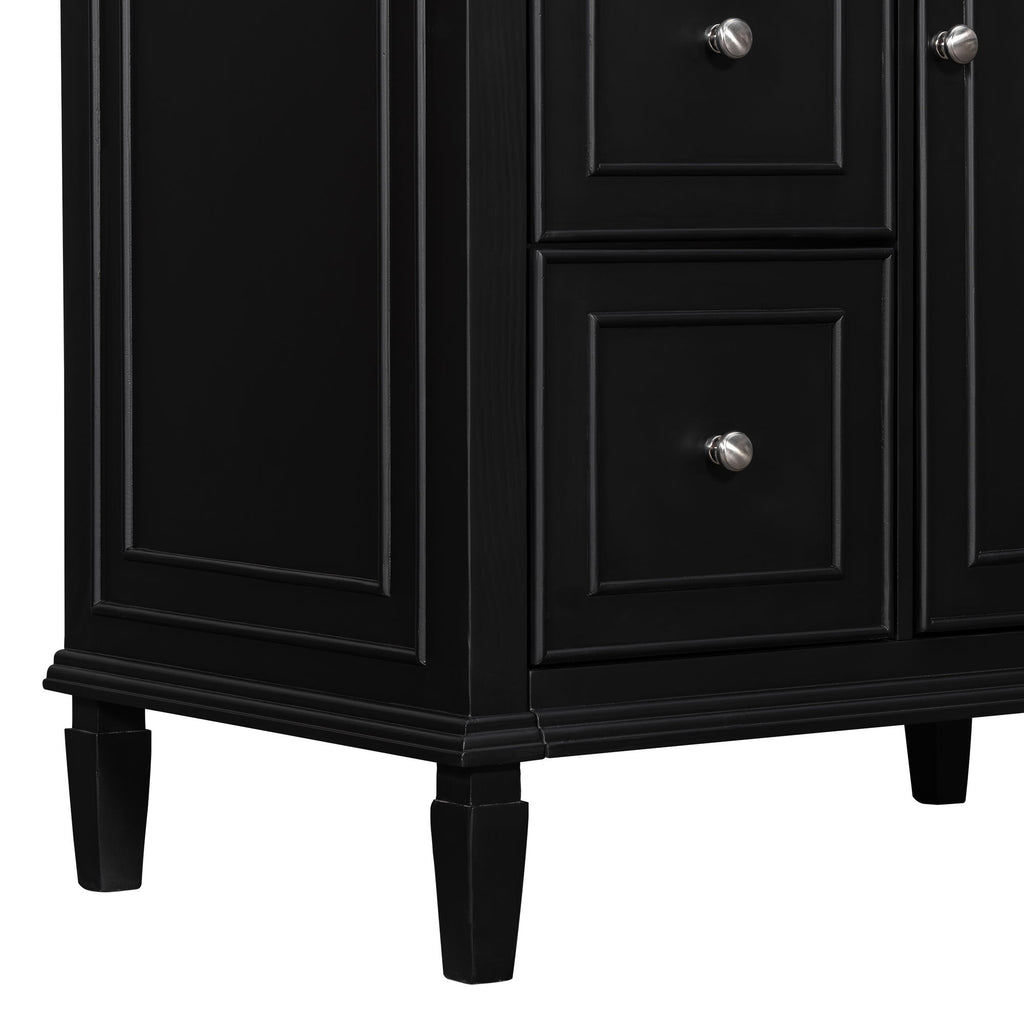 Modern Bathroom Vanity With Sink, Adjustable Shelf, Flip Drawer & 2 Drawers