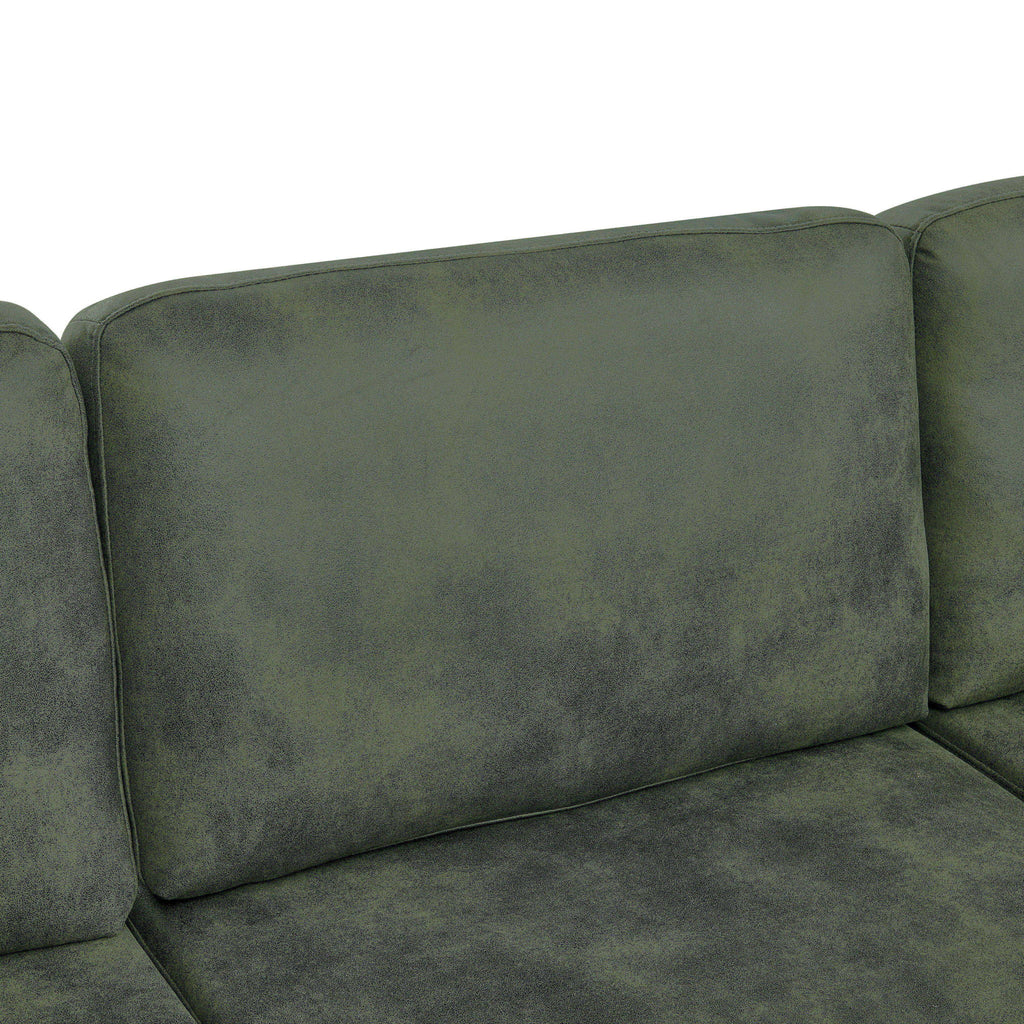 Modular Sectional Sofa With Custom Configuration And Removable Cushions - Olive